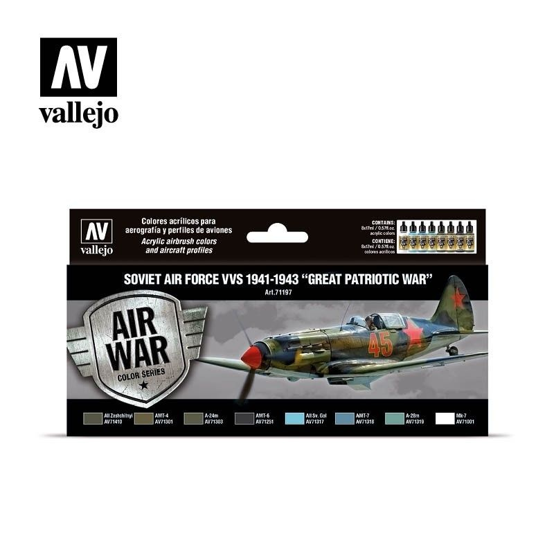 Набор красок для сборных моделей Vallejo, серия Model Air "Soviet Air Force VVS 1941 to 1943" 71.197, #1