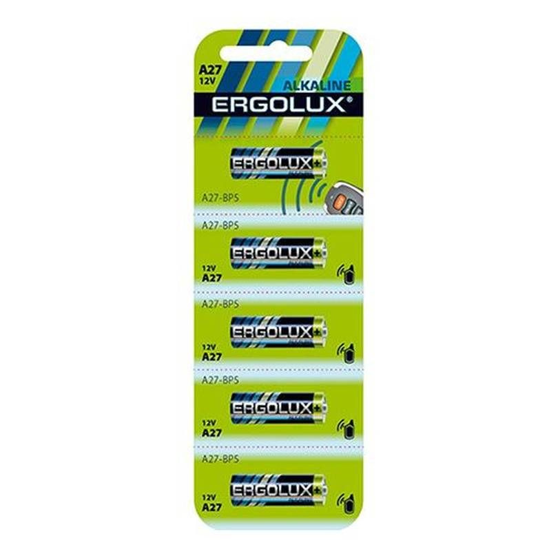 Батарейки щелочные Ergolux - тип A27, 12В, 5 шт. в упаковке #1