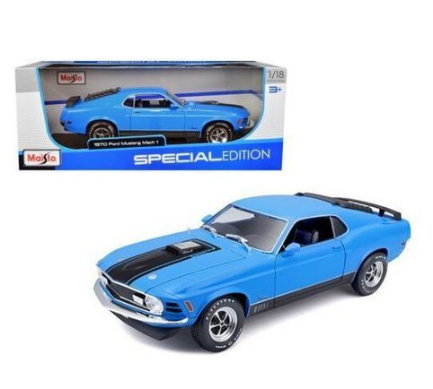 Машинка коллекционная металл. Maisto 31453 голубой 1:18 SP (B)-1970 Ford Mustang Mach1  #1