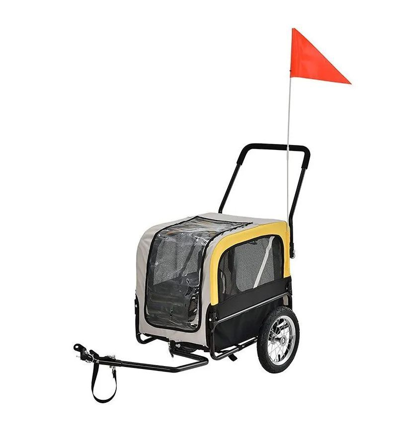 Трехколесный велосипедный прицеп для домашних животных с тормозами и ...