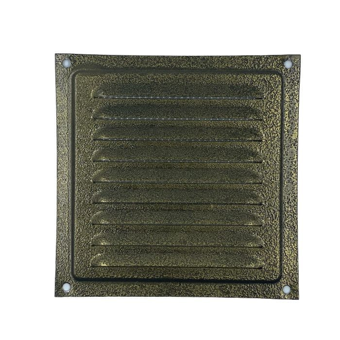 Решетка вентиляционная металлическая 150х150 мм, с полимерным покрытием, цвет античное золото  #1