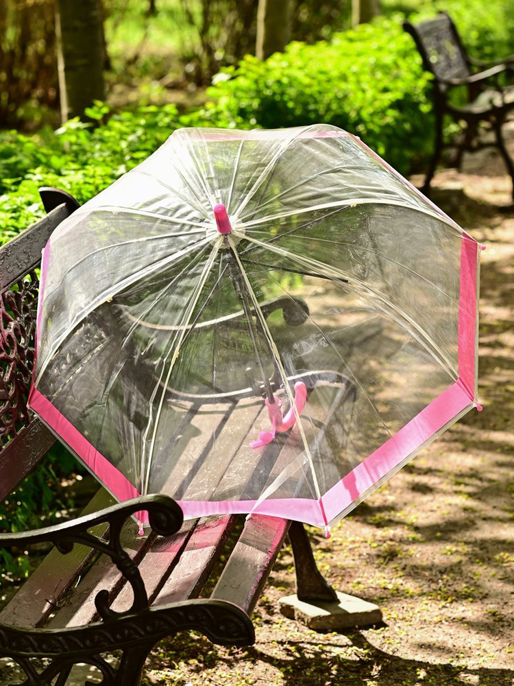 Зонт трость прозрачный детский для девочки и мальчика #1
