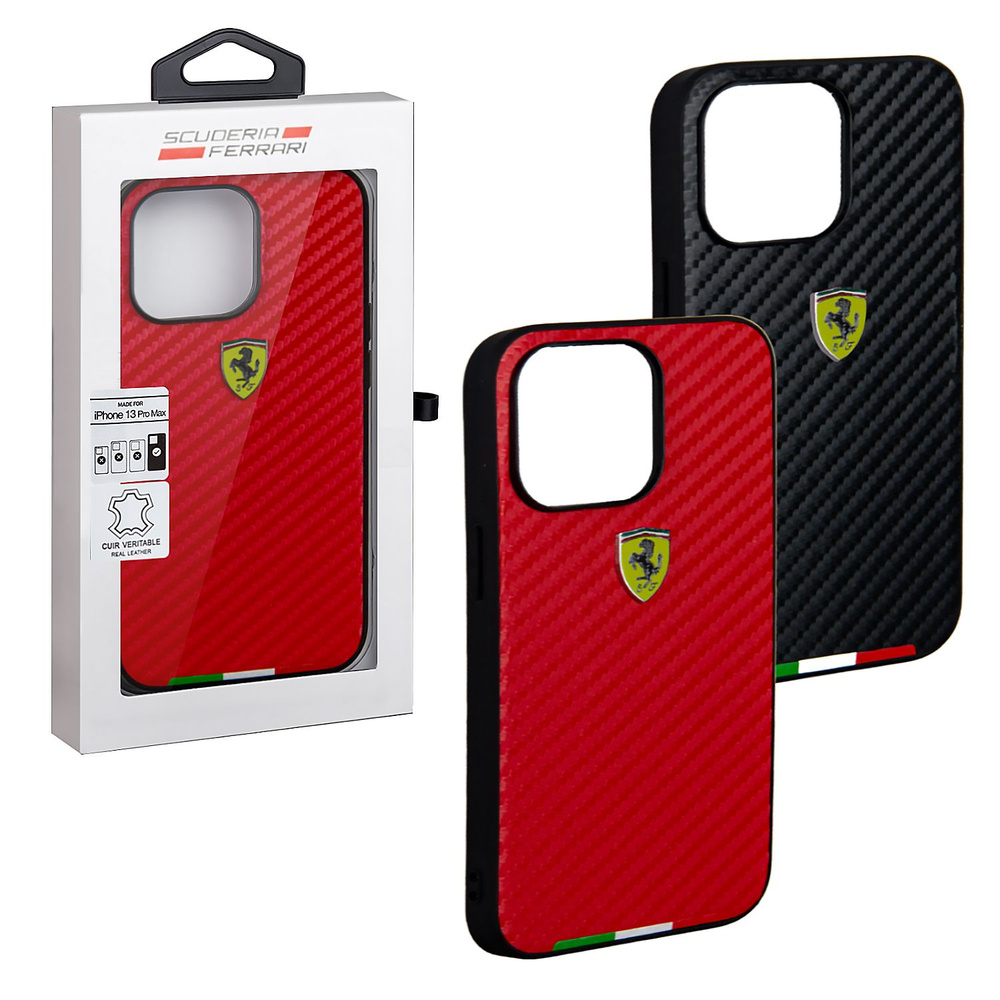 Чехол для iPhone 13 Pro Max Ferrari красный #1