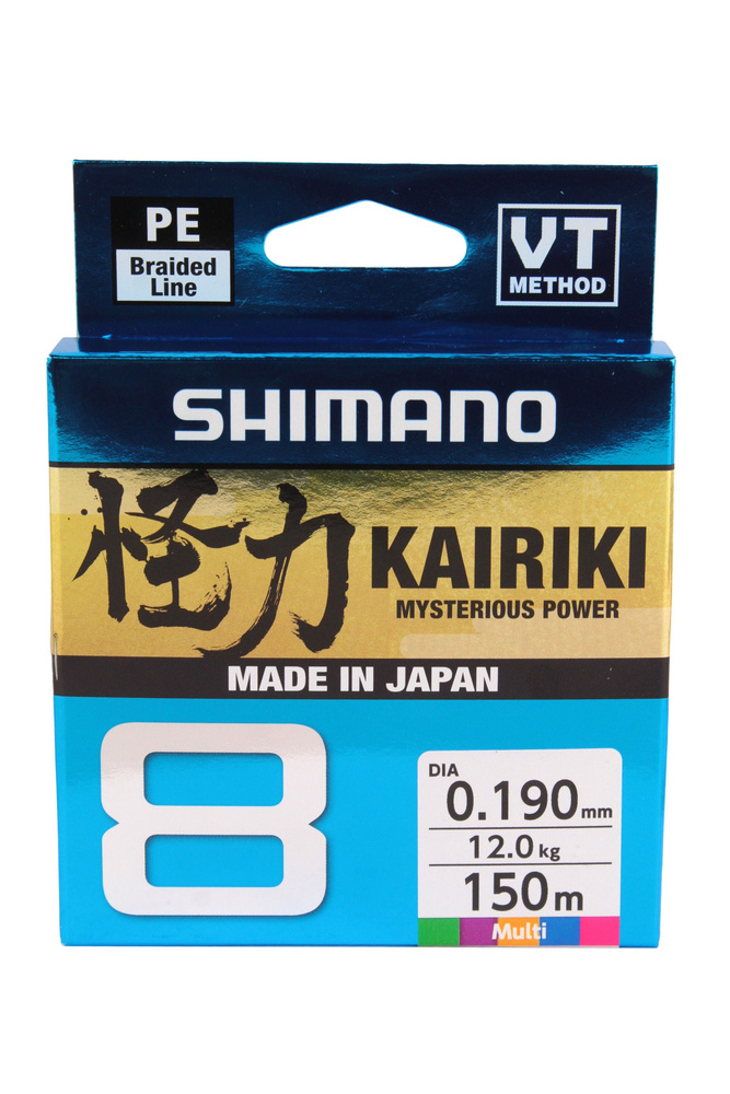 Шнур Shimano Kairiki 8 PE 150м 0,19мм multicolor 12кг #1