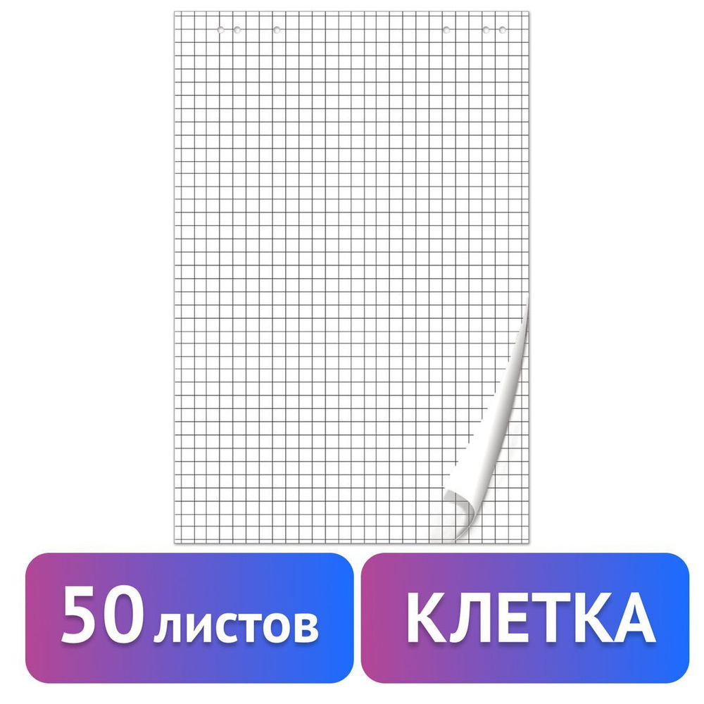 Бумага для флипчарта Brauberg, блокнот 50 листов, чистые, 67,5х98 см, 80 г/м2  #1