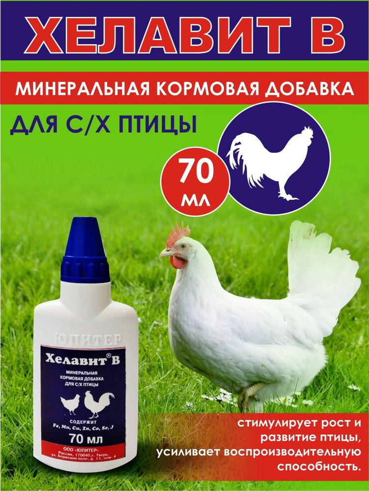 Хелавит В (Helavit В) кормовая добавка для сельскохозяйственной птицы (70мл)  #1