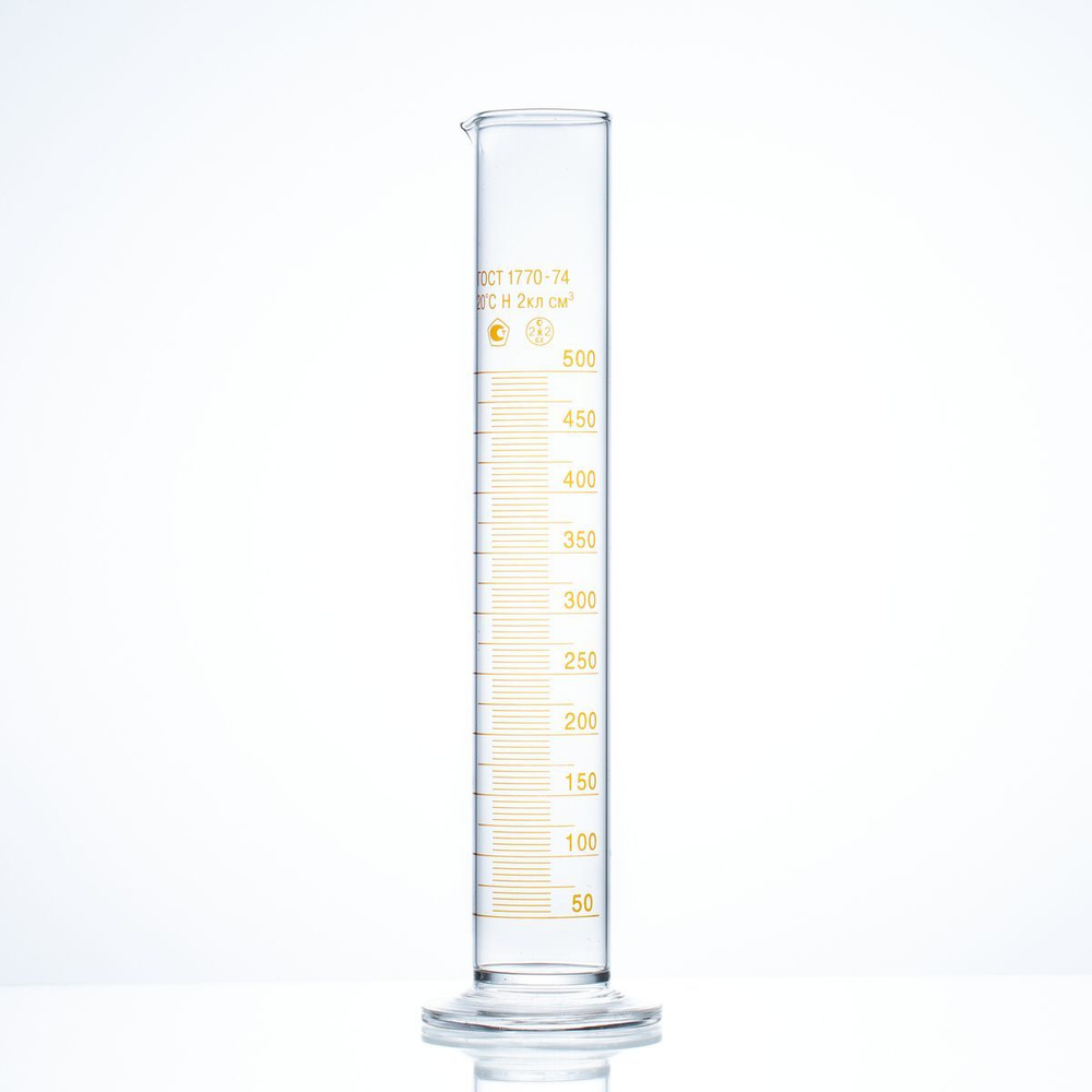 Цилиндр лабораторный 500 мл (мерный: исполнение 1 - на стеклянном основании) 1-500-2  #1