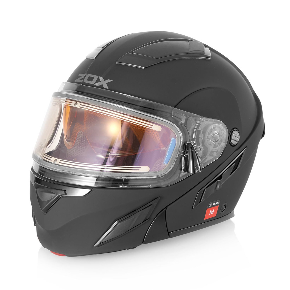 Шлем снегоходный ZOX Brigade, стекло с электроподогревом, мат., черный, размер M  #1