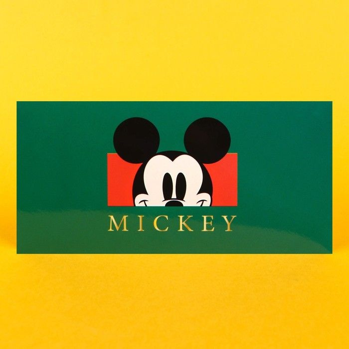 Открытка-конверт для денег Disney "Mickey", Микки Маус, 17х8,5 см, зеленый, 10 штук  #1