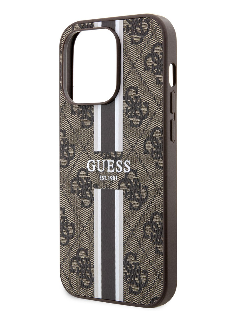 Чехол Guess PU leather MagSafe на iPhone 14 Pro Max / для Айфон 14 Про Макс из экокожи, ударопрочный, #1