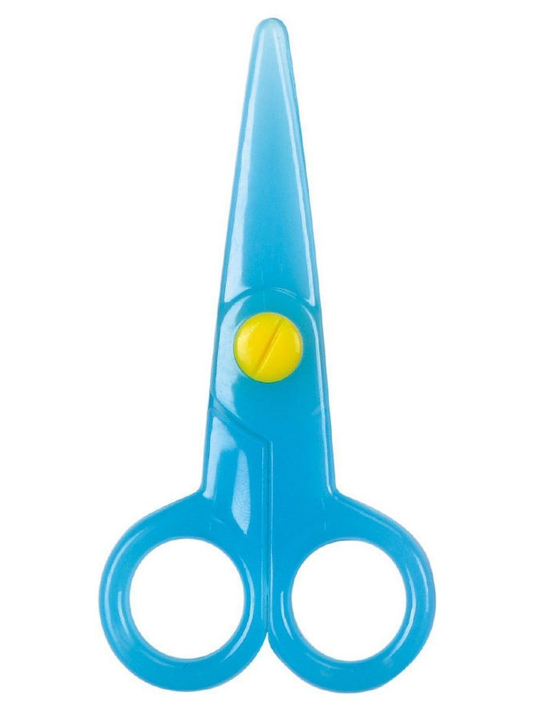 Ножницы безопасные KEYROAD 10 см, дошкольные, симметричные кольца, голубой  #1