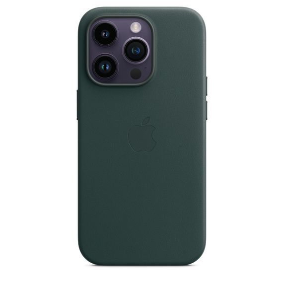 Чехол-накладка для iPhone 14 Pro / Leather Case MagSafe / Forest Green / Натуральная кожа  #1