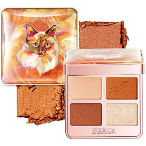 ZEESEA Тени для век Tipsy Kitty Eyeshadow Quad тон 05 Sunset (Закат), 3.5 г #1