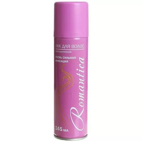Лак для волос Romantica розовый, с бета-каротином, очень сильной фиксации, 145 мл  #1