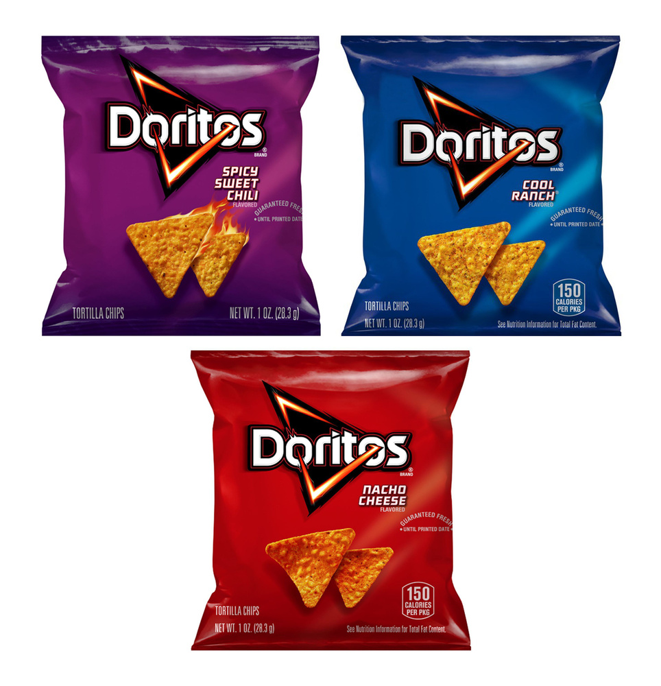 Кукурузные чипсы Doritos Spicy Sweet Chili, Cool Ranch, Nacho Cheese 3 шт. по 28.3 г США  #1