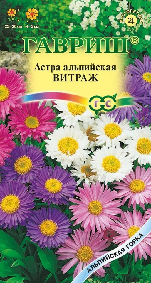 Астра альпийская ВИТРАЖ, многолетник ( 1 уп: 0,05 г ) #1