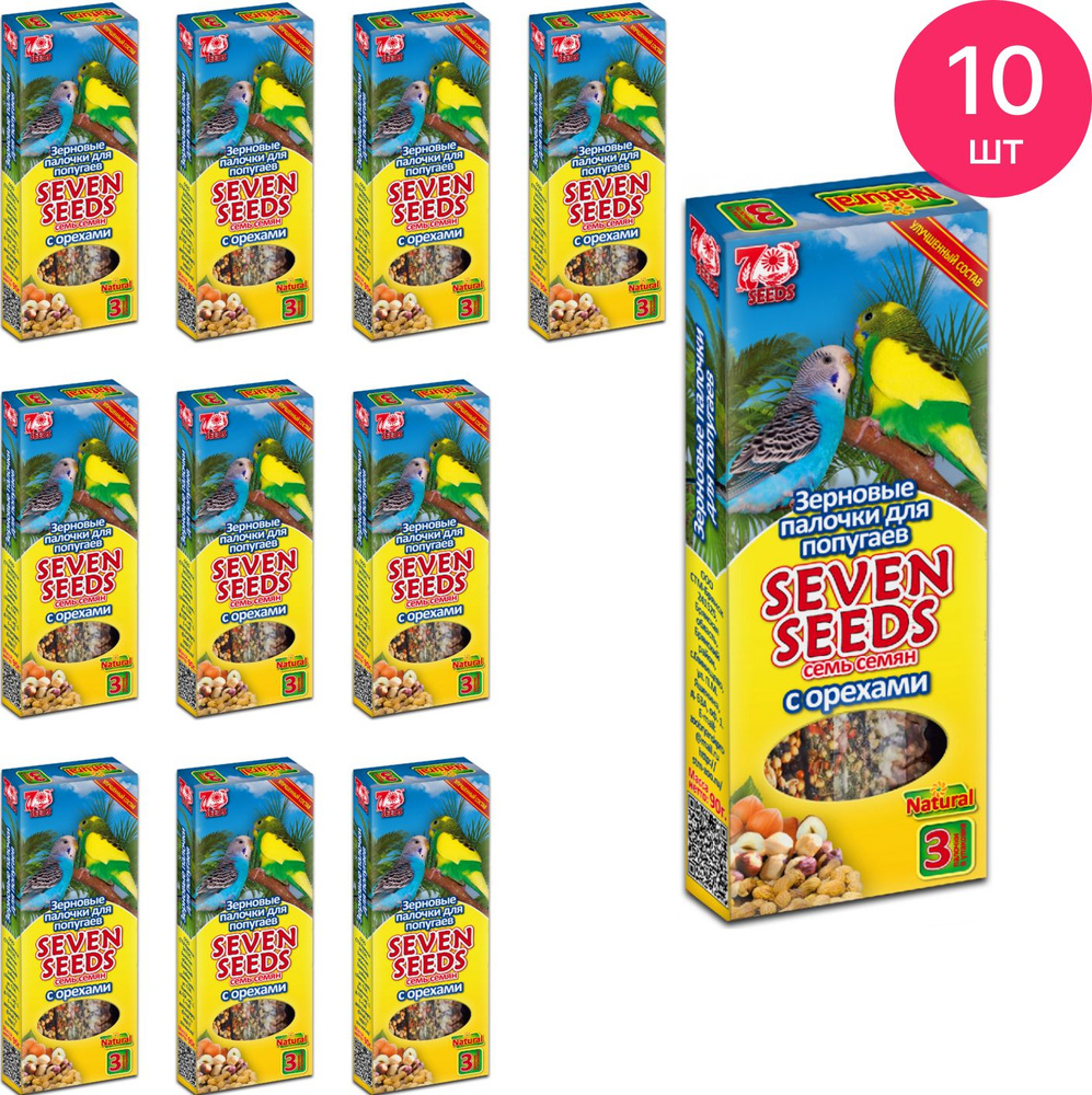 Лакомство для попугаев Seven Seeds Палочки с орехами 90г (комплект из 10 шт)  #1