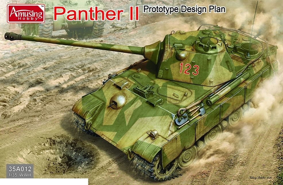 Сборная модель Amusing Hobby AH35A012 Прототип немецкого танка Пантера II Panther II Prototype Design #1