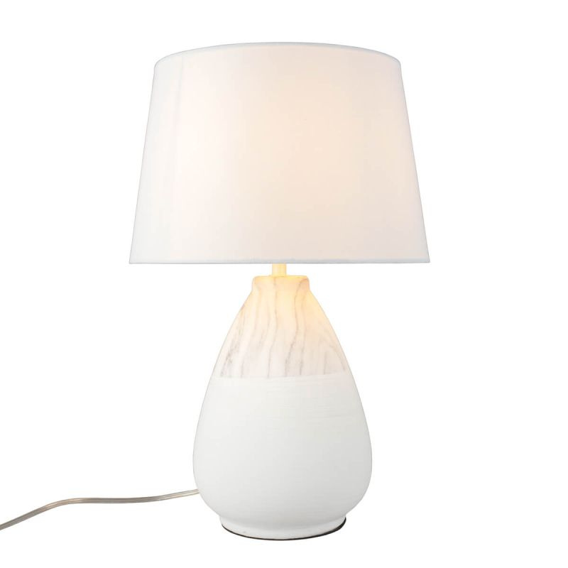 Настольная лампа Omnilux OML-82114-01, Накаливания, E27, Ткань/Белый, Металл/Белый, Морской, В гостиную, #1