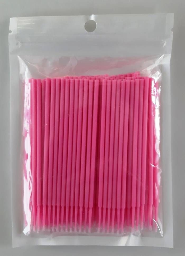 Микробраши в пакете, цвет розовый, 100 шт в 1 упаковке #1