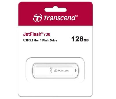 Память USB Flash 128 ГБ Transcend JetFlash 730 (TS128GJF730) - USB 3.2 Gen1, до 90 Мбайт/сек, монолит #1