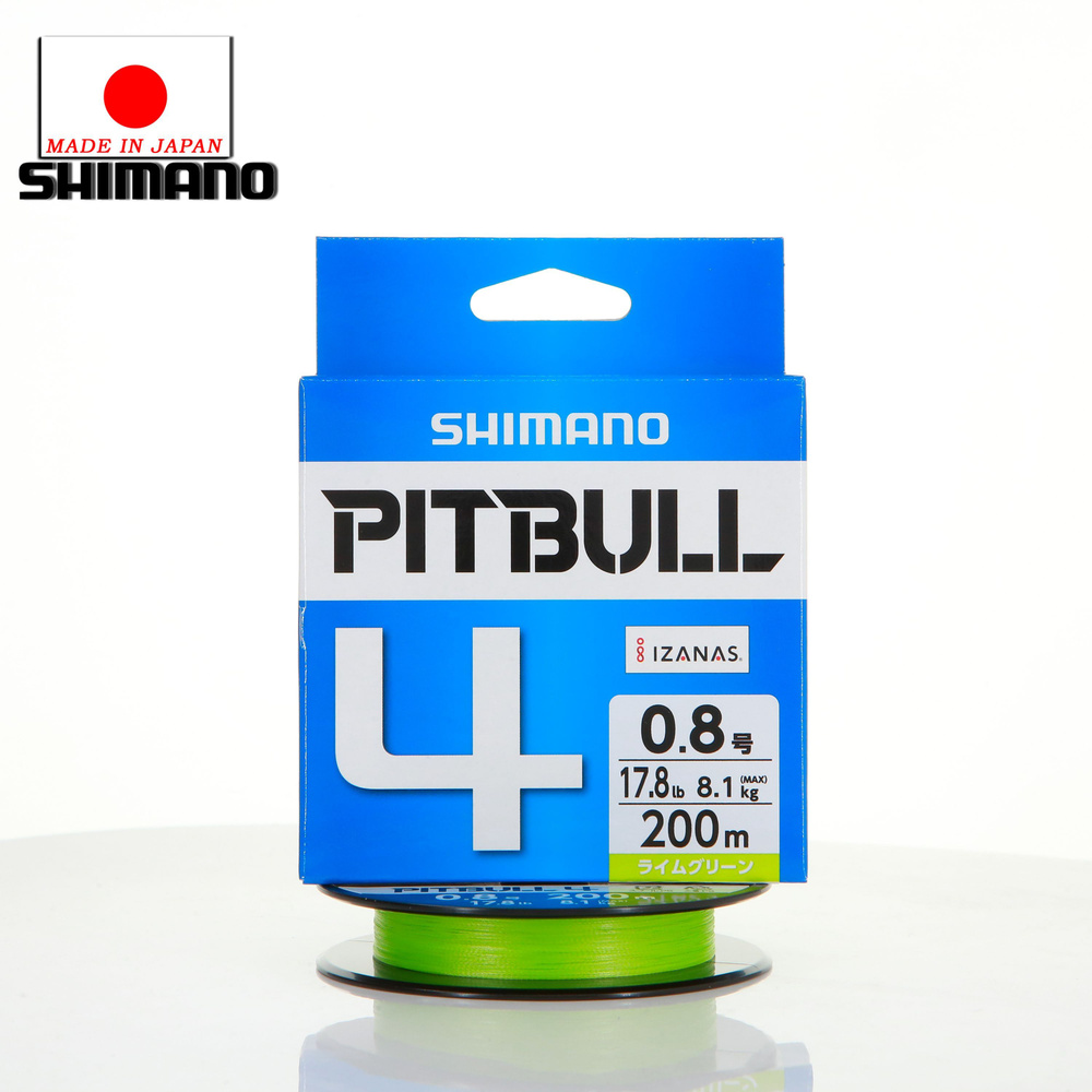 Шнур Shimano PL-M64R Pitbull 4 200m #0.8 Lime Green #1