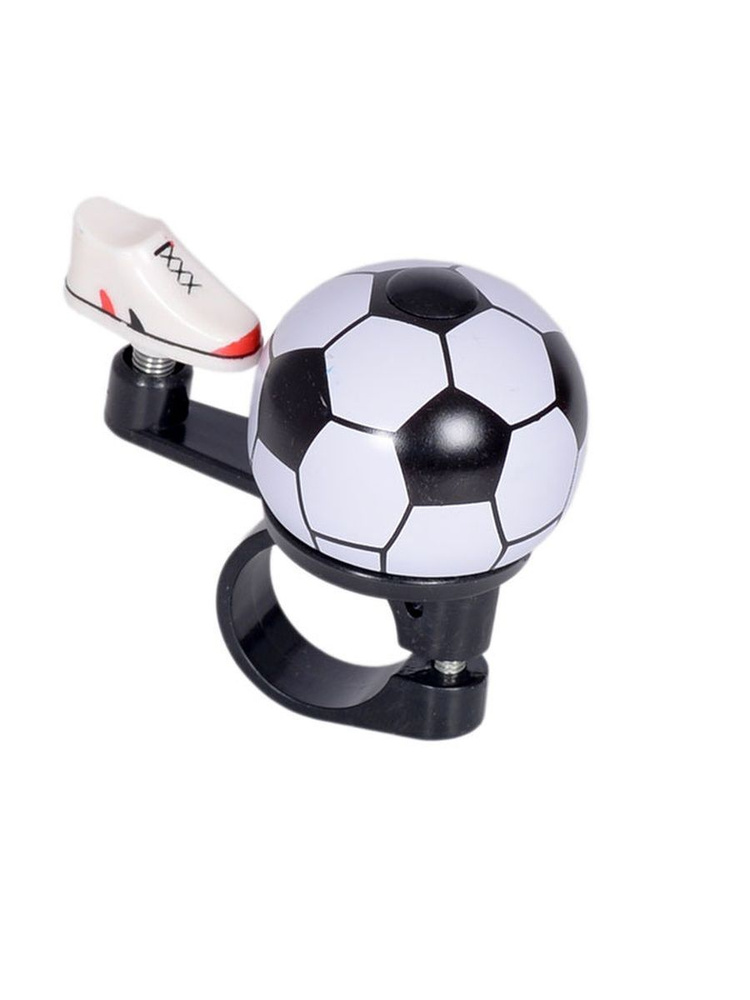 Звонок JH-302 ""Футбольный Мяч"" D:38 мм, алюминиевый купол и пластиковая база, для руля D:22,2  #1