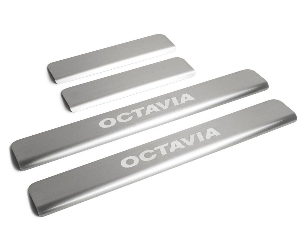 Накладки порогов Skoda Octavia нержавеющая сталь #1