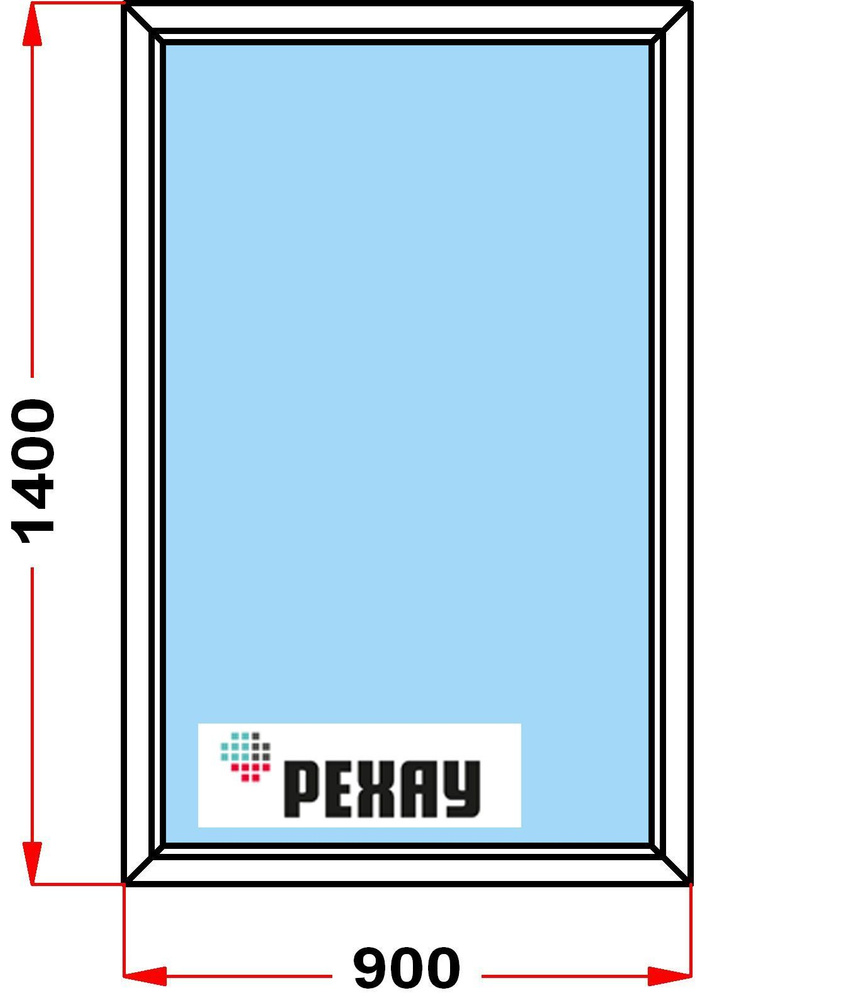 Окно пластиковое, профиль РЕХАУ BLITZ (1400 x 900), не открывающееся, стеклопакет из 2х стекол  #1