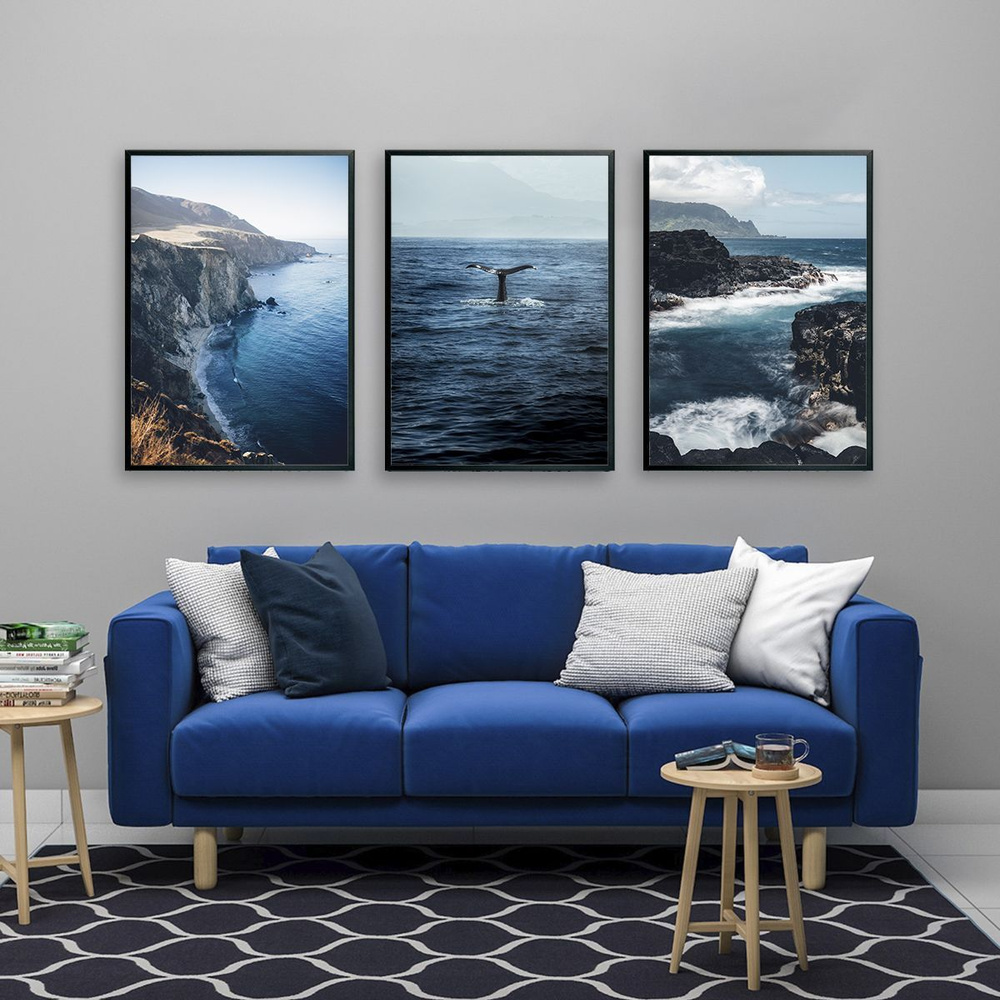 Постеры на стену "Ocean. Океан", постеры интерьерные 30х40 см, 3 шт.  #1