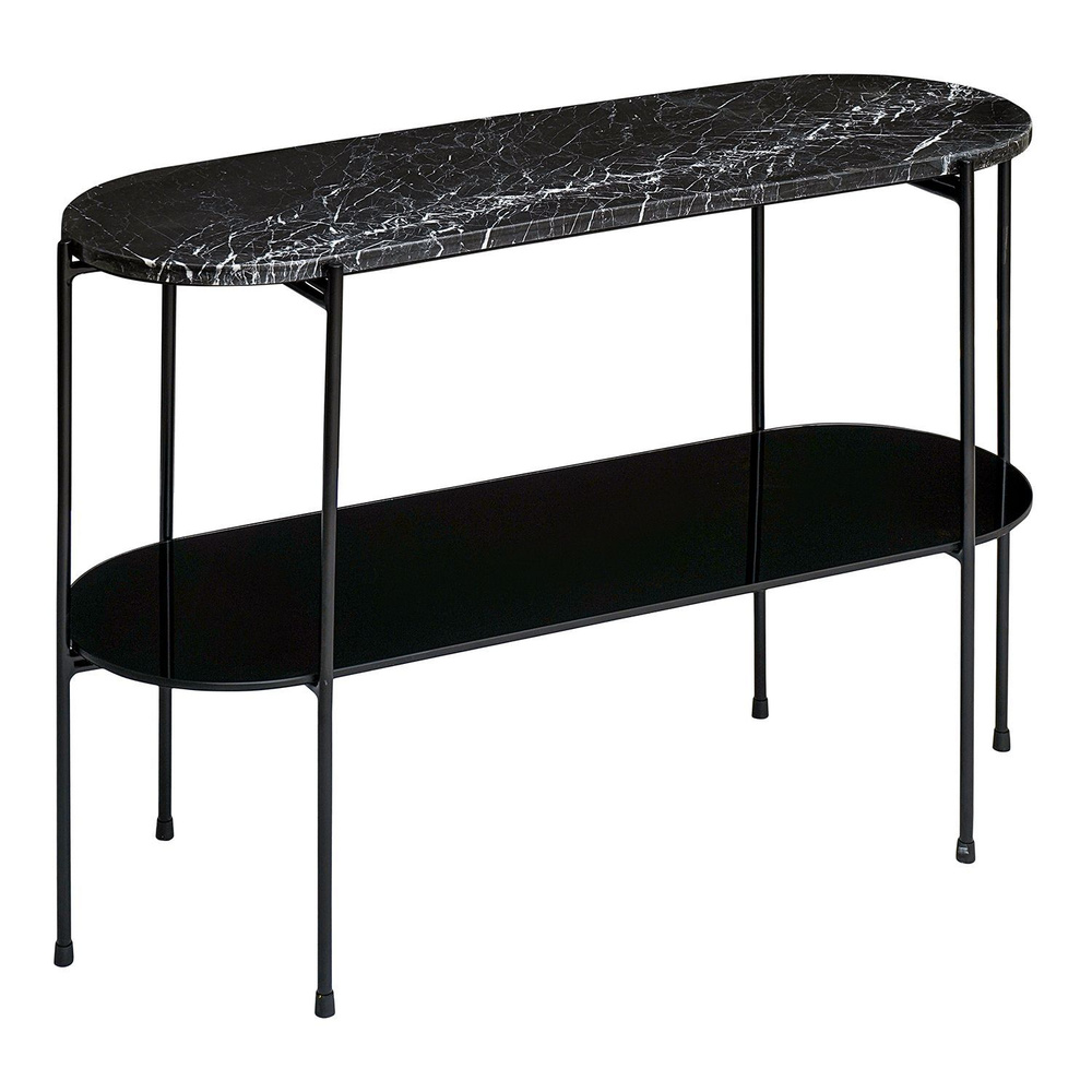 Стол консольный Sigryd 98х35х71 см столик журнальный интерьерный для дома и офиса сталь мрамор, черный #1