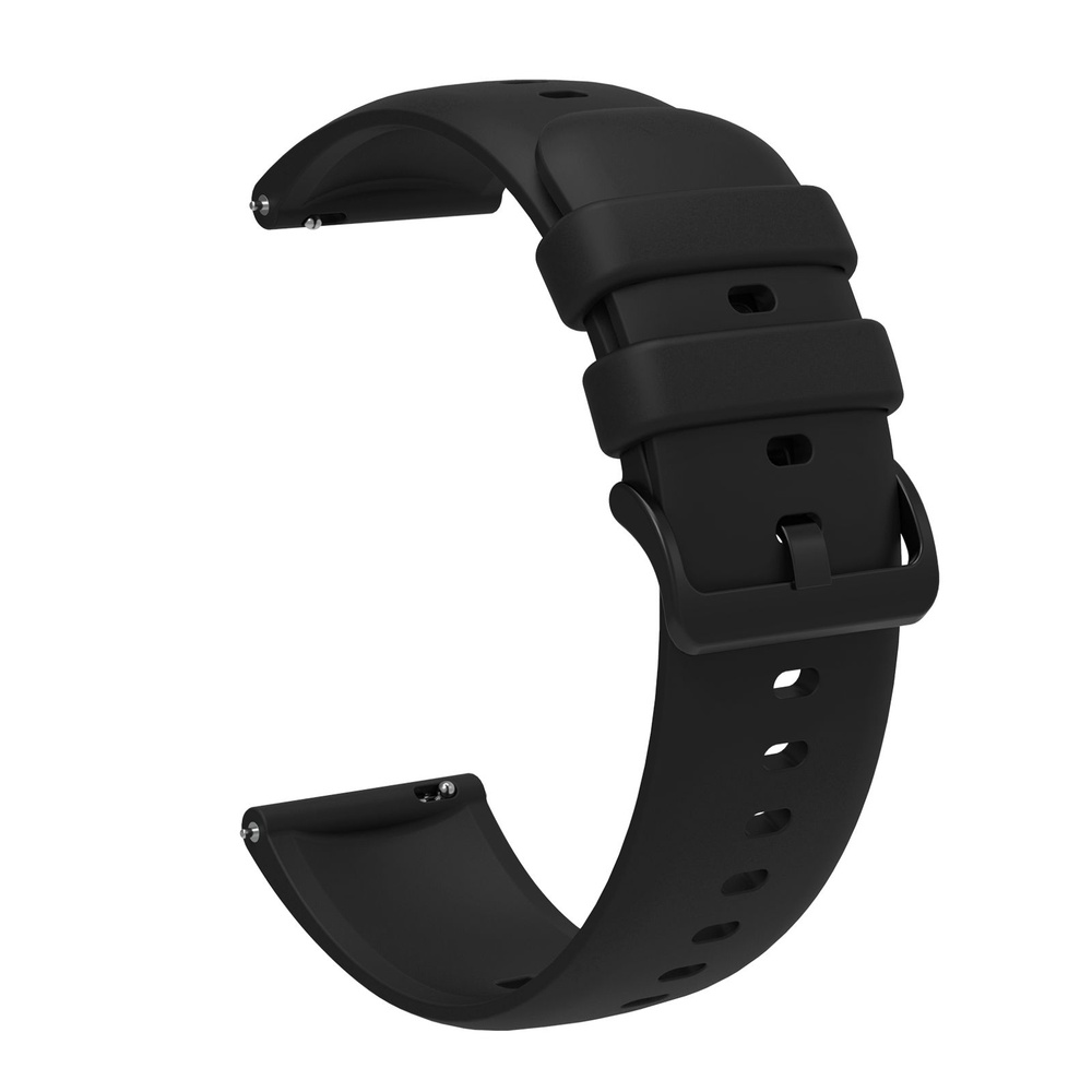 Силиконовый ремешок 22 мм для Huawei Watch 3 / Samsung Gear S3 Frontier / S3 Classic - черный  #1
