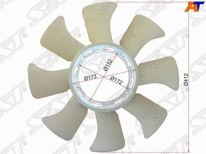 Крыльчатка вентилятора SAT для MITSUBISHI CANTER 88-94 4DR7 #1