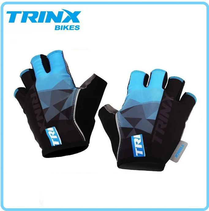 Перчатки для велосипеда защитные, спортивные без пальцев, для фитнеса, для турника TRINX TF-62 чёрный #1