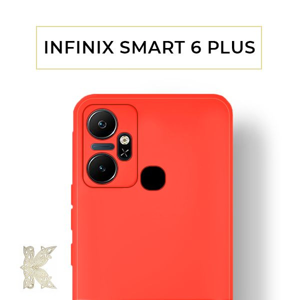 Силиконовый чехол для Infinix Smart 6 Plus (6,82) Krieger софт-тач Красный  #1