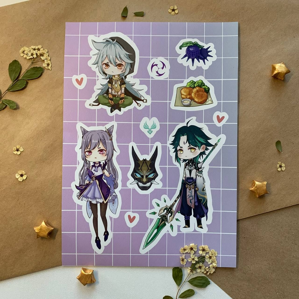 Стикерпак Genshin Impact на виниловой матовой пленке - купить с ...