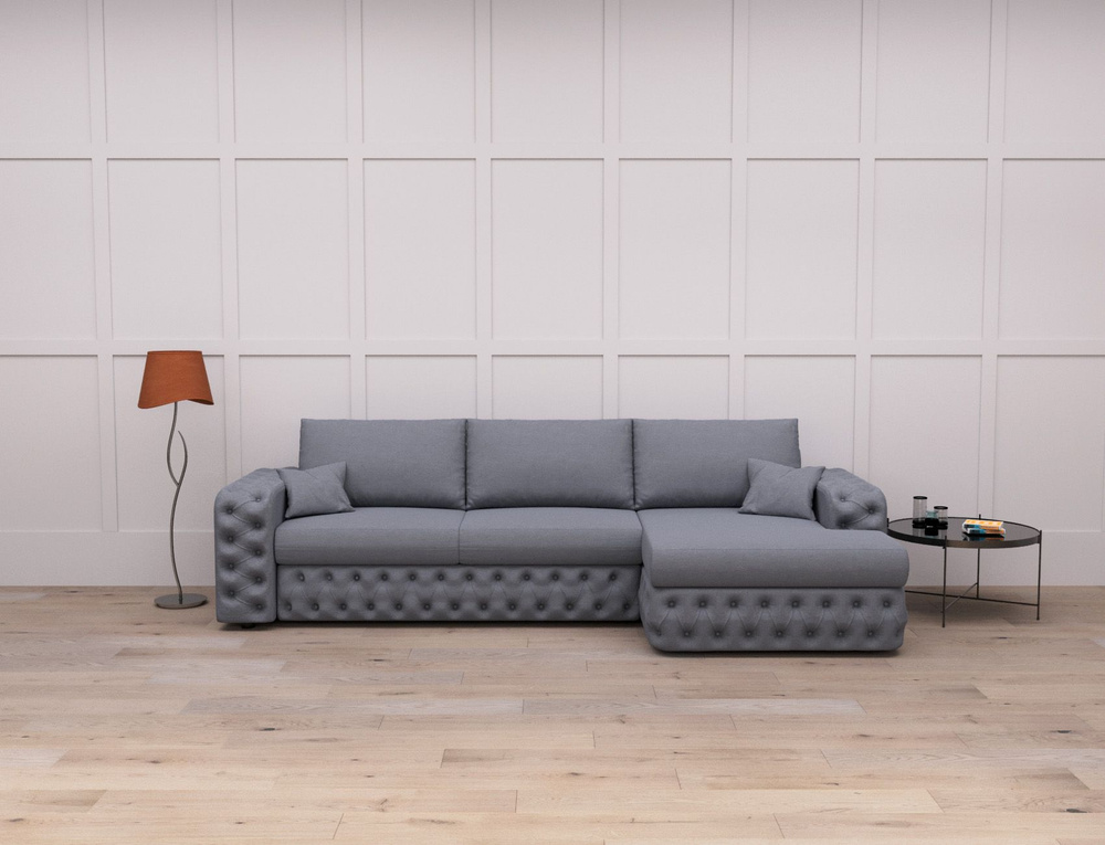 Угловой диван "Райли NEW" с локтем в оттоманке, механизм Пантограф, 290x156x108 см НЭНДО  #1