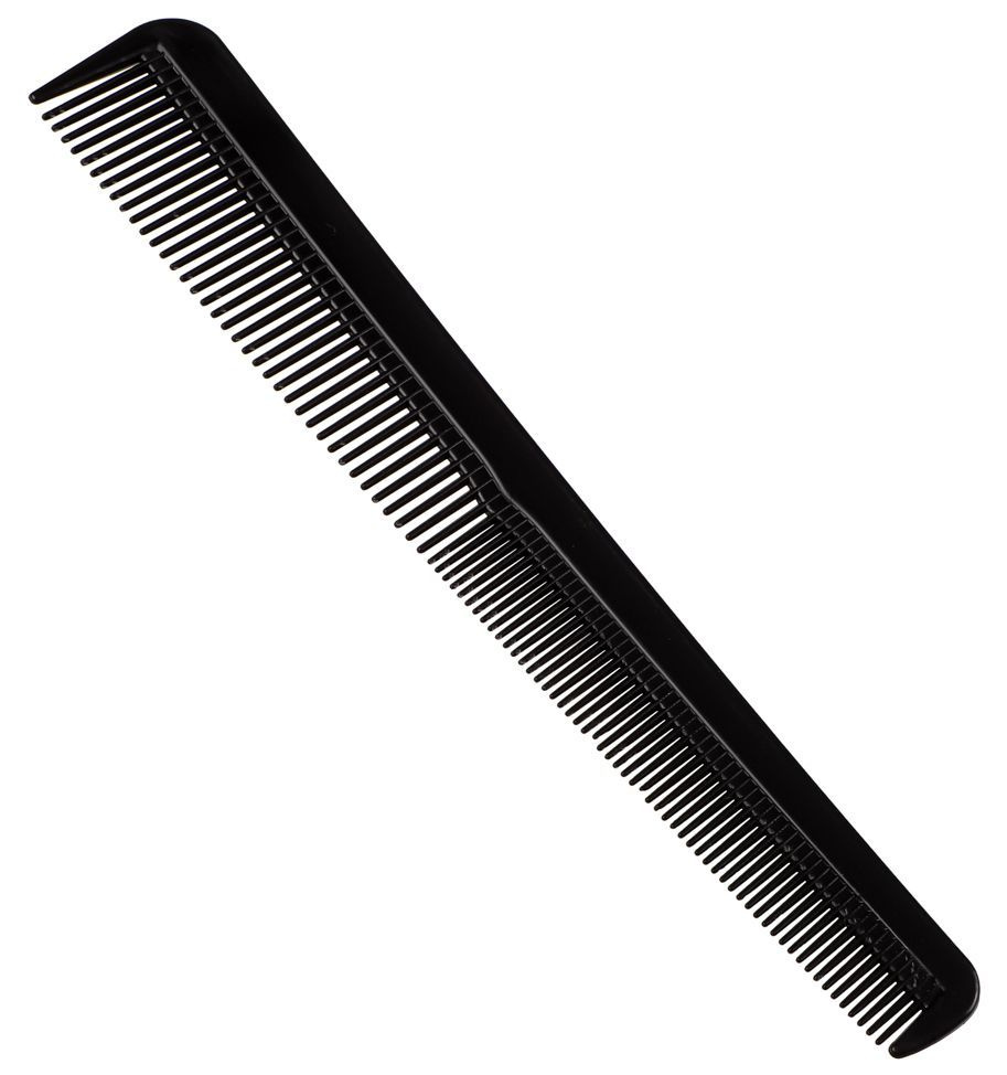 Расческа-гребень для стрижки и укладки волос комбинированная с антистатическим эффектом, 18 см, карбон #1