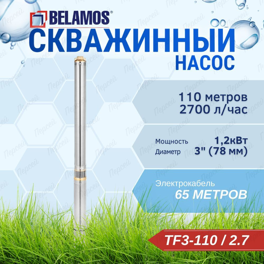Насос скважинный Belamos TF3 -110/2.7, кабель 65 метров, арт. TF3-110 #1