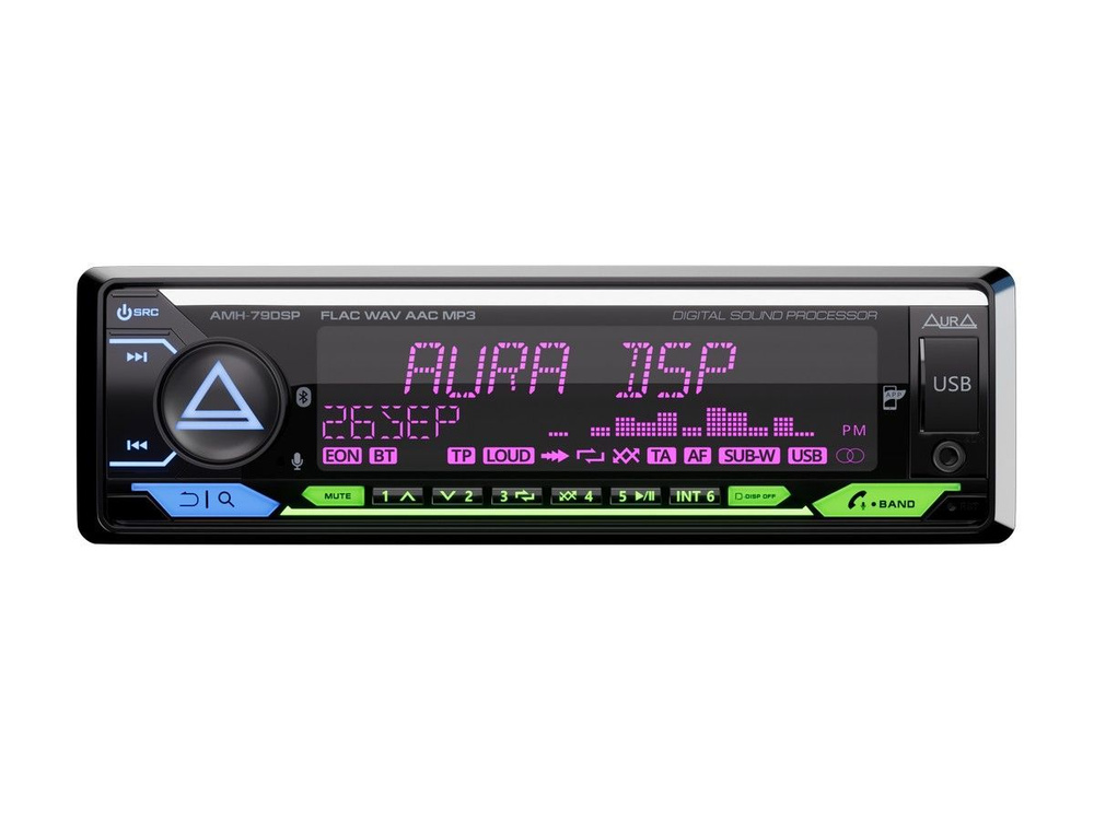 Автомагнитола Aura AMH-79DSP с процессором 4x51Вт (USB FM AUX BT SWC RGB подсветка)  #1