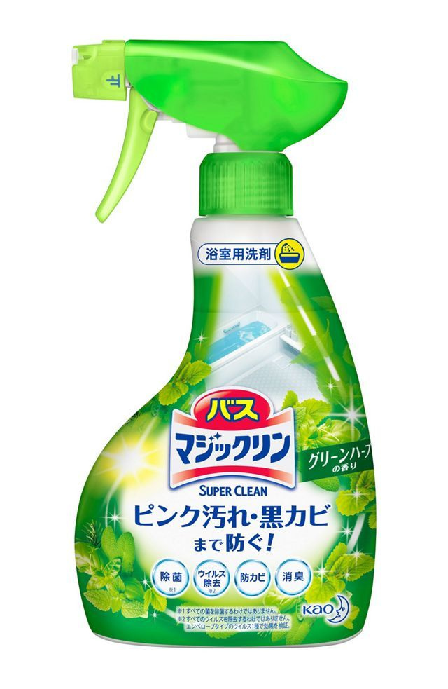 Пенящееся моющее средство для ванной комнаты КAO "Magiclean" Super Clean с ароматом зелени, спрей 380 #1