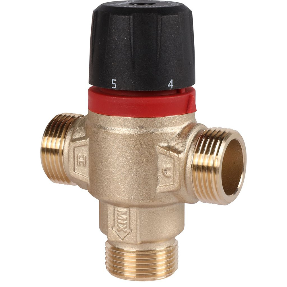 Термостатический смесительный клапан ROMMER для систем отопления и ГВС 3/4" НР 30-65 С KV 1,8 центральное #1