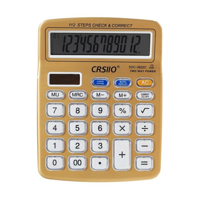 Калькулятор настольный 12-разрядный SDC-3822C, , МИКС #1