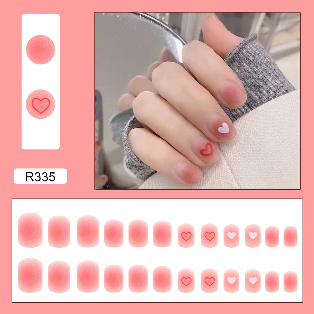Набор накладных ногтей (24 шт + клеевые стикеры 24 шт+жидкость клей)  #1
