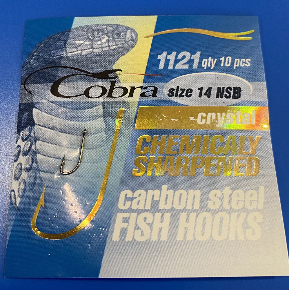 Крючки одинарные COBRA Crystal 1121NSB-14 №14 (10шт) #1