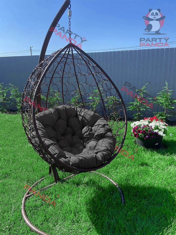 подушка для качелей PARTY PANDA круглая декоративная подушка для садовой мебели 100x100см  #1