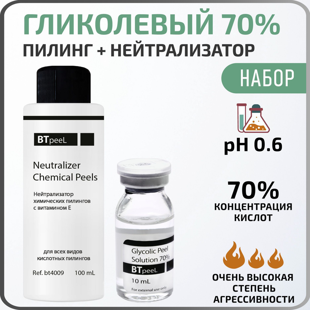 НАБОР Гликолевый пилинг 70% + Нейтрализатор BTpeel #1