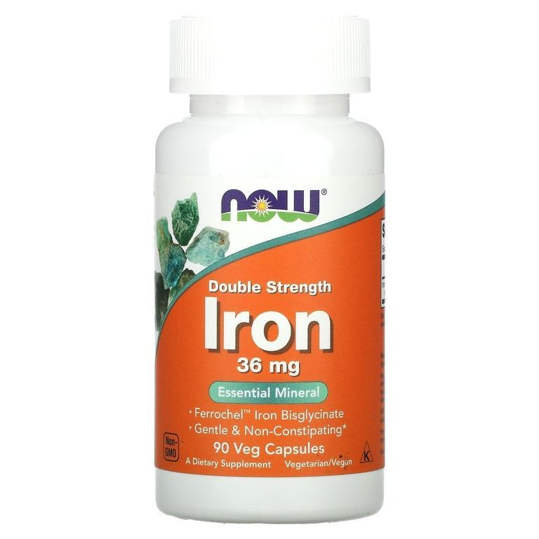 NOW Iron 36mg Ferrochel 90 капсул #1