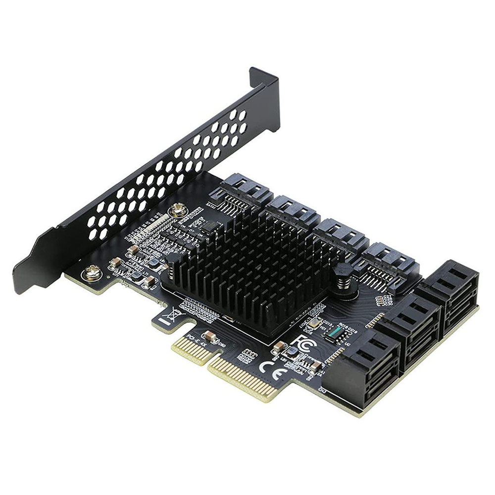 Контроллер PCIe x4 v3.0 ASM1166+JMB585 10 x SATA, SATA 3.0 6Gb/s (ORIENT AJ1166S10) #1