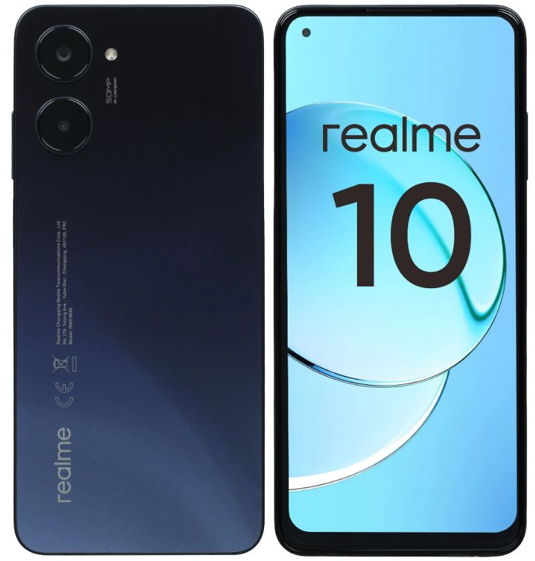 realme Смартфон 6,4" 10 128 ГБ (6054013) черный 8/128 ГБ, черный #1
